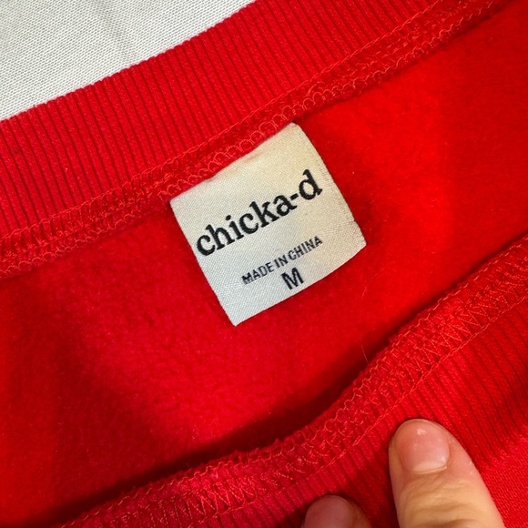 Chicago Blackhawks Womens’ Red Chicka-d Sweatshirt - Picture 3 of 8